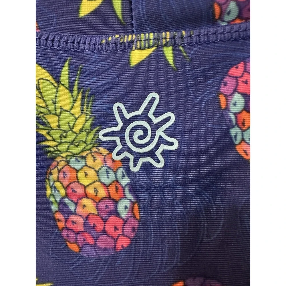 UV Skinz Unisex 4T Rash Guard Swim Top UPF 50 Pineapple Blue Striped Long Sleeve